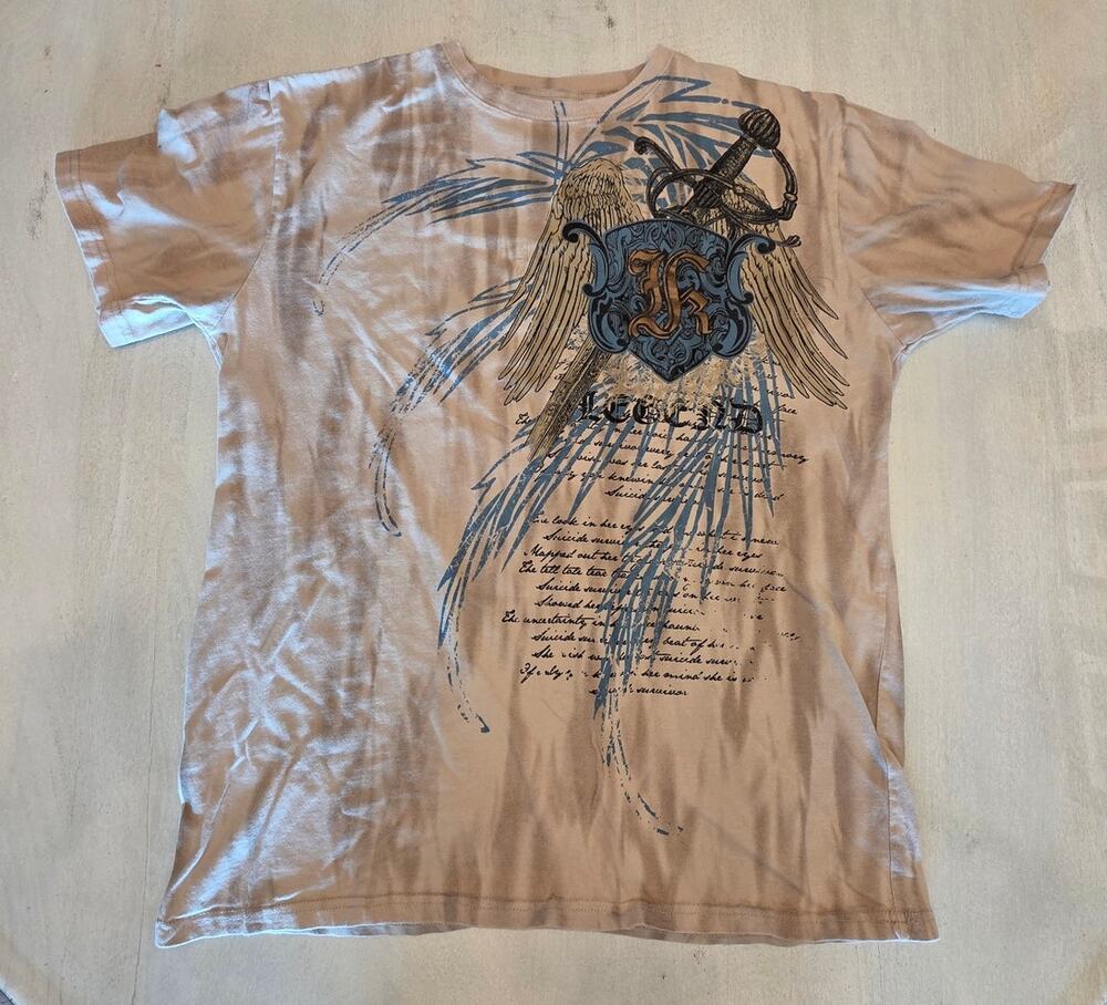 Legend Men's Y2K Affliction Style Crewneck Shirt Streetwear Grunge.